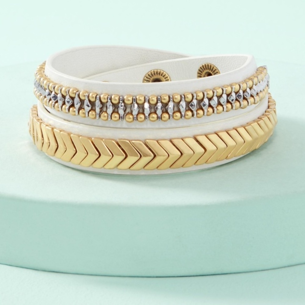 :: S&D Gilded Path Double Wrap Bracelet - Picture 3 of 10